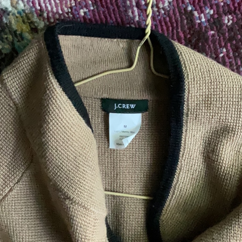 J. Crew Factory Tan Cape with Black Accents,size M - Picture 5 of 5